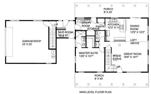 Country Floor Plan - Main Floor Plan #117-693