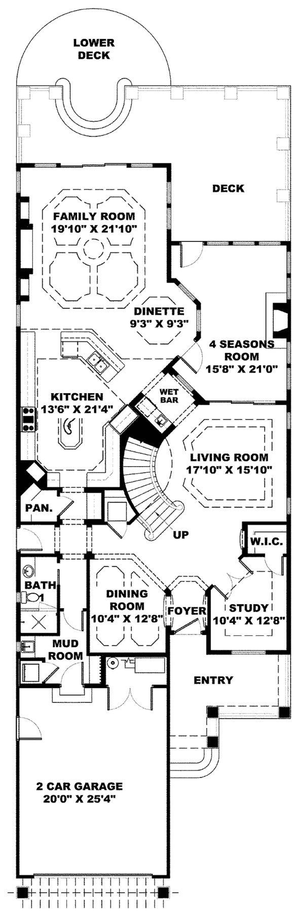 Dream House Plan - Traditional Floor Plan - Main Floor Plan #1017-128