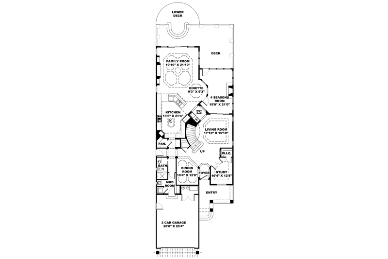 Home Plan - Floor Plan - Main Floor for Traditional House Plan #1017-128 - 3 bed, 3 bath