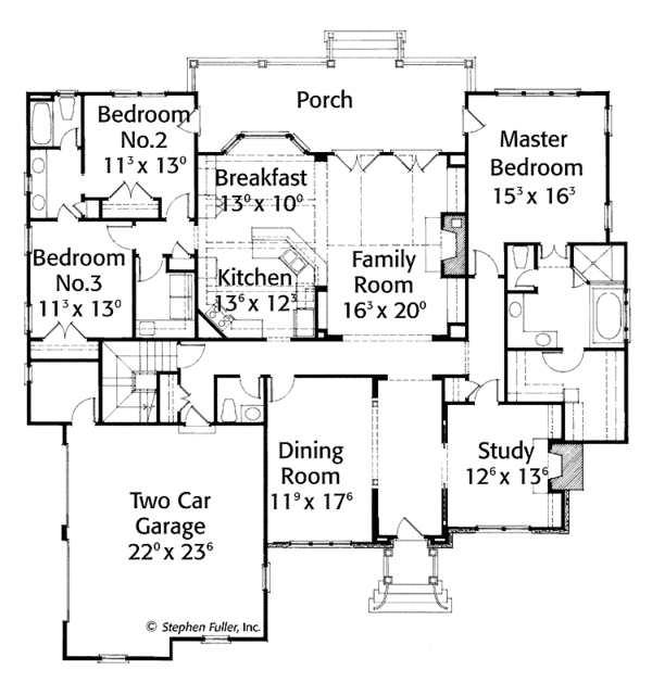 Home Plan - Colonial Floor Plan - Main Floor Plan #429-241