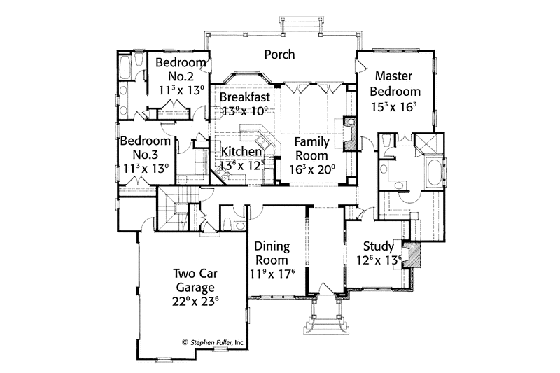 Home Plan - Floor Plan - Main Floor for Colonial House Plan #429-241 - 3 bed, 2.5 bath
