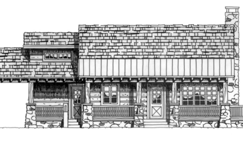 Architectural House Design - Exterior - Front Elevation 5 for Cabin House Plan #942-22 - 2 bed, 1 bath