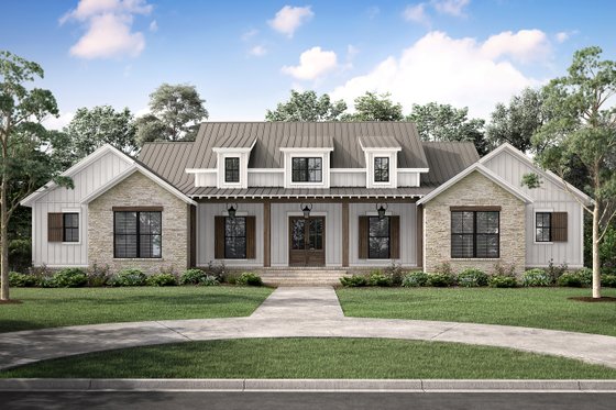 Exterior - Front Elevation 3 for Traditional House Plan #430-306 - 4 bed, 3.5 bath