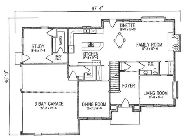 House Design - Country Floor Plan - Main Floor Plan #994-21