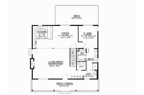 Floor Plan - Main Floor for Cottage House Plan #1064-351 - 3 bed, 2.5 bath