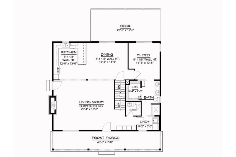 Architectural House Design - Floor Plan - Main Floor for Cottage House Plan #1064-351 - 3 bed, 2.5 bath