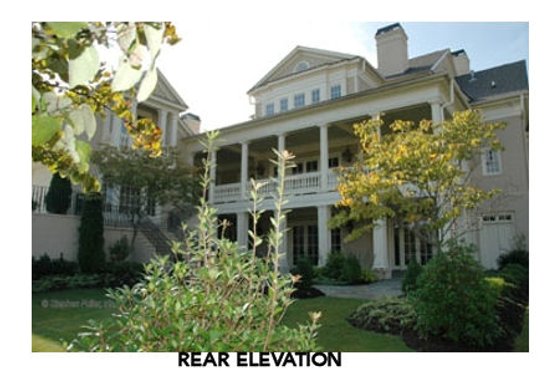 Exterior - Rear Elevation for Classical House Plan #429-47 - 5 bed, 5 bath