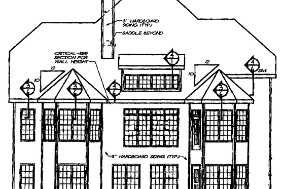 Exterior - Rear Elevation for Colonial House Plan #927-797 - 3 bed, 2.5 bath
