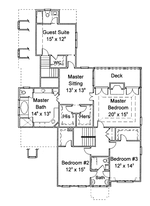 Home Plan - Colonial Floor Plan - Upper Floor Plan #429-265
