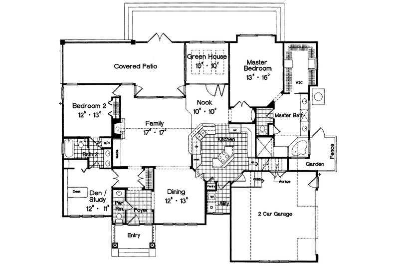 Dream House Plan - Floor Plan - Main Floor for Craftsman House Plan #417-672 - 2 bed, 2.5 bath