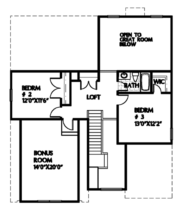 Dream House Plan - Colonial Floor Plan - Upper Floor Plan #999-74