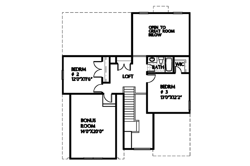 Dream House Plan - Floor Plan - Upper Floor for Colonial House Plan #999-74 - 3 bed, 2.5 bath