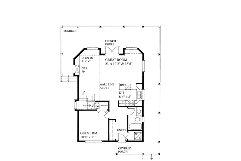 Architectural House Design - Floor Plan - Main Floor for Traditional House Plan #118-145 - 3 bed, 2 bath