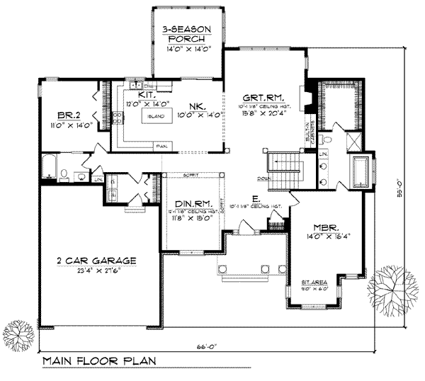 House Plan Design - European Floor Plan - Main Floor Plan #70-768