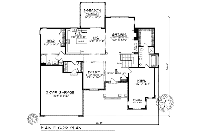 House Plan Design - Floor Plan - Main Floor for European House Plan #70-768 - 3 bed, 3 bath