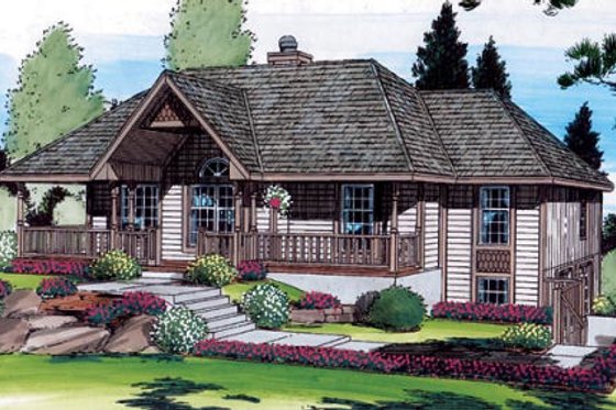 Exterior - Front Elevation for Contemporary House Plan #312-722 - 3 bed, 2 bath