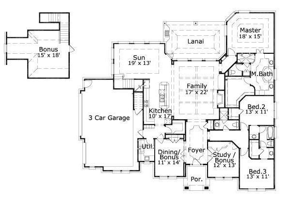 Colonial Floor Plan - Main Floor Plan #411-723