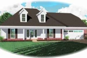 Southern Exterior - Front Elevation Plan #81-1097