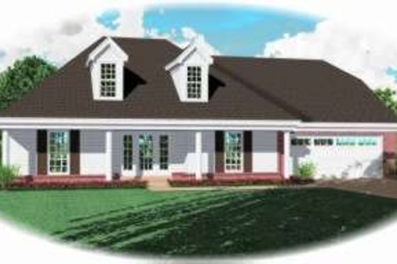 Exterior - Front Elevation for Southern House Plan #81-1097 - 3 bed, 2 bath