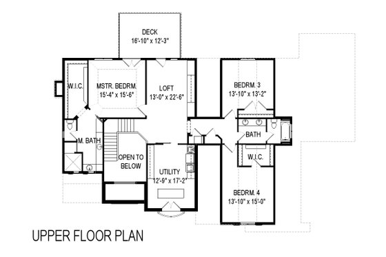 Floor Plan - Upper Floor for European House Plan #920-116 - 4 bed, 3.5 bath