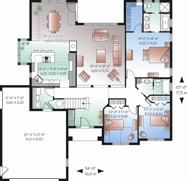 Home Plan - Mediterranean Floor Plan - Main Floor Plan #23-2213