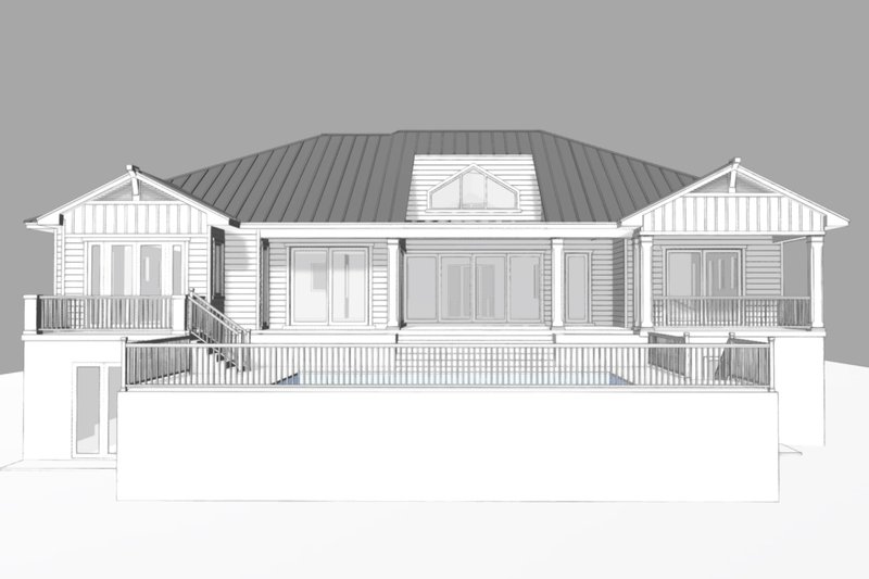 House Design - Exterior - Rear Elevation for Cottage House Plan #938-161 - 3 bed, 3.5 bath