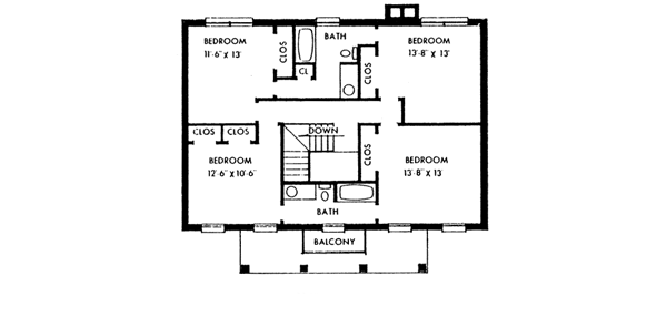 Southern Floor Plan - Upper Floor Plan #10-256