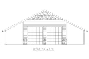 Exterior - Front Elevation 3 for Craftsman House Plan #117-1057 - 1 bed, 1 bath