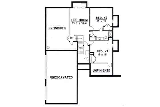 Floor Plan - Lower Floor for European House Plan #67-271 - 3 bed, 3 bath