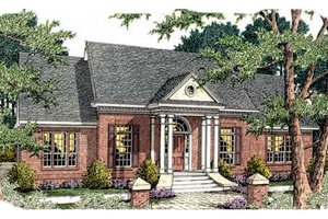 Southern Exterior - Front Elevation Plan #406-291