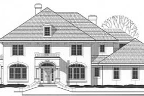 Exterior - Front Elevation for Mediterranean House Plan #67-602 - 5 bed, 4 bath