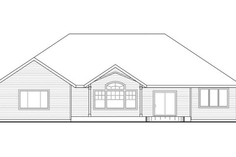 Dream House Plan - Exterior - Rear Elevation for Country House Plan #124-835 - 3 bed, 2.5 bath