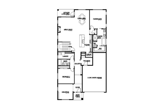 Floor Plan - Main Floor for Country House Plan #569-77 - 3 bed, 3 bath