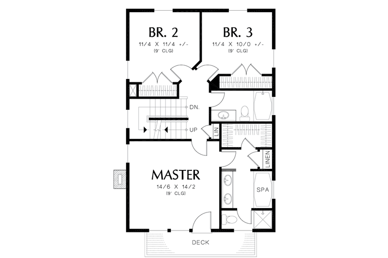 House Design - Floor Plan - Upper Floor for Colonial House Plan #48-1008 - 3 bed, 2.5 bath