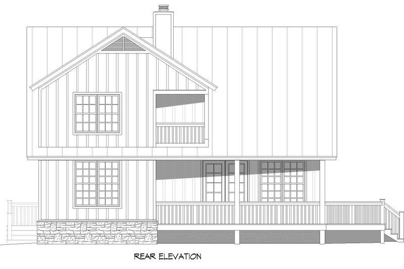 Dream House Plan - Exterior - Rear Elevation for Farmhouse House Plan #932-701 - 3 bed, 2.5 bath