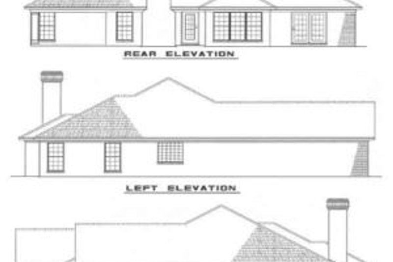 House Blueprint - Exterior - Rear Elevation for Traditional House Plan #17-161 - 3 bed, 2 bath