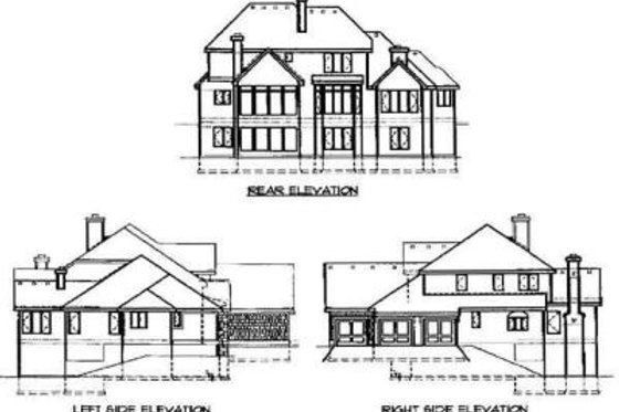 Exterior - Rear Elevation for Traditional House Plan #67-447 - 4 bed, 3.5 bath