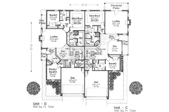Floor Plan - Main Floor for Traditional House Plan #310-455 - 3 bed, 2 bath
