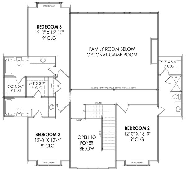 Craftsman Floor Plan - Upper Floor Plan #1096-16