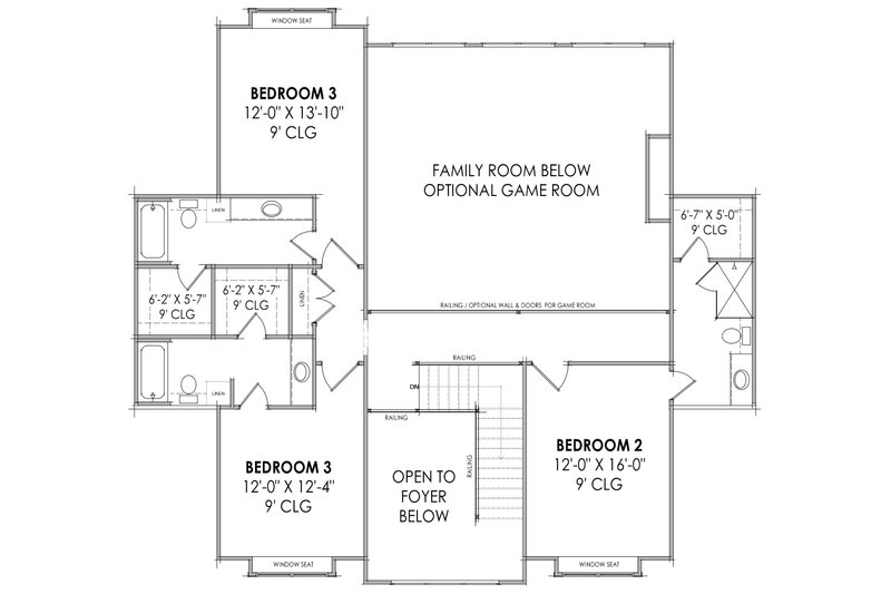 House Design - Floor Plan - Upper Floor for Craftsman House Plan #1096-16 - 4 bed, 4.5 bath