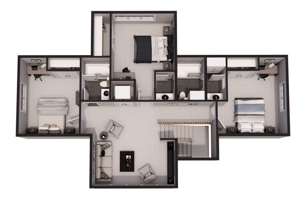 Farmhouse Floor Plan - Upper Floor Plan #51-1303