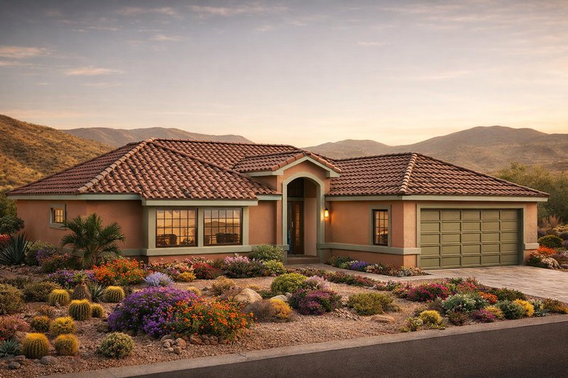 Dream House Plan - Mediterranean Exterior - Front Elevation Plan #124-232