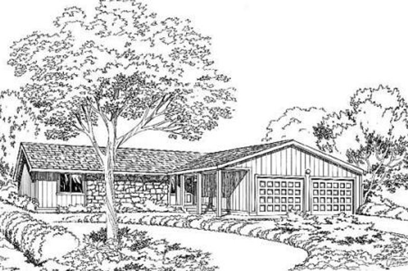 Ranch Style House Plan - 3 Beds 2 Baths 1296 Sq/Ft Plan #312-844