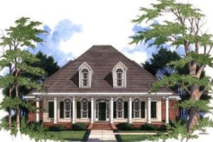 Southern Exterior - Front Elevation Plan #37-110