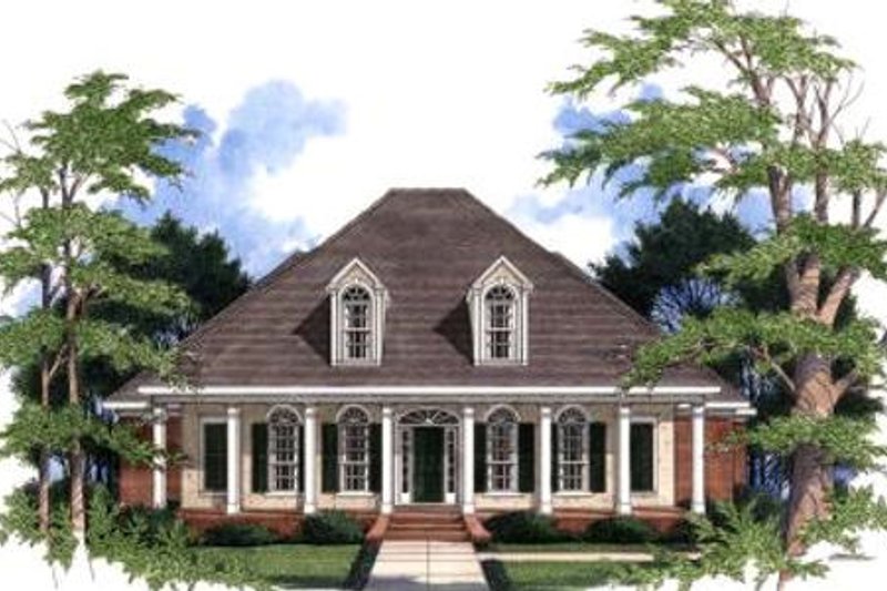 House Blueprint - Southern Exterior - Front Elevation Plan #37-110