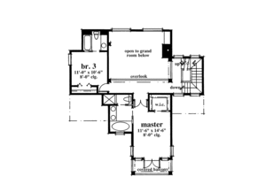 Floor Plan - Upper Floor for Country House Plan #930-62 - 3 bed, 3 bath