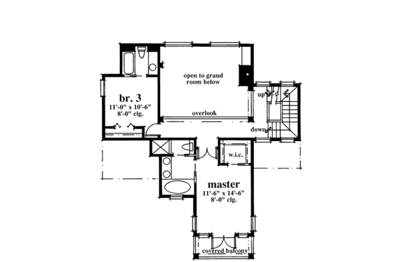 Floor Plan - Upper Floor for Country House Plan #930-62 - 3 bed, 3 bath