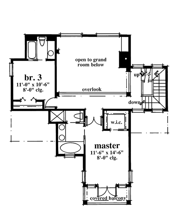 Country Floor Plan - Upper Floor Plan #930-62