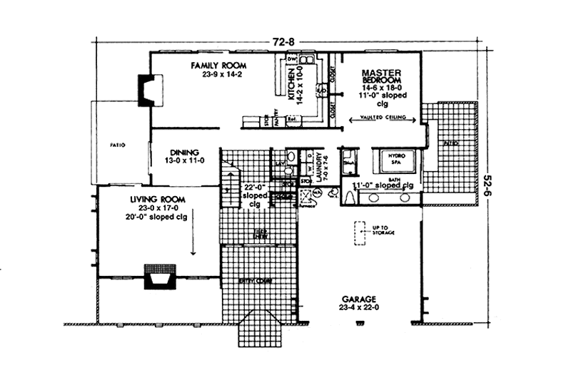Home Plan - Floor Plan - Main Floor for Mediterranean House Plan #320-1287 - 4 bed, 2.5 bath