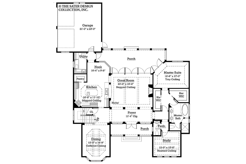 Home Plan - Floor Plan - Main Floor for Country House Plan #930-207 - 3 bed, 2.5 bath